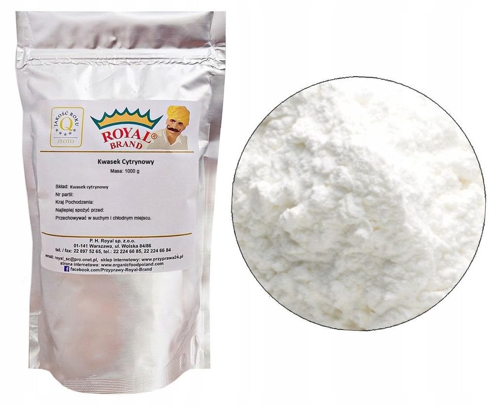 Acido citrico 1 kg, qualità alimentare, puro, E330, marca Immagine del prodotto 