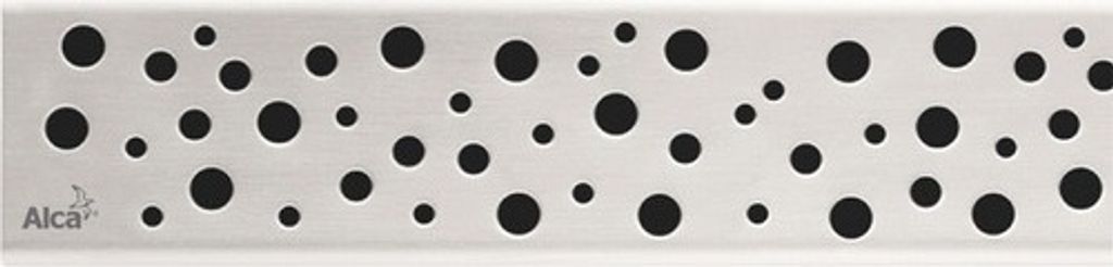 Duschrinnenrost BUBLE aus Edelstahl, matt, rostfrei, 1050x53x25 mm mit Öffnung