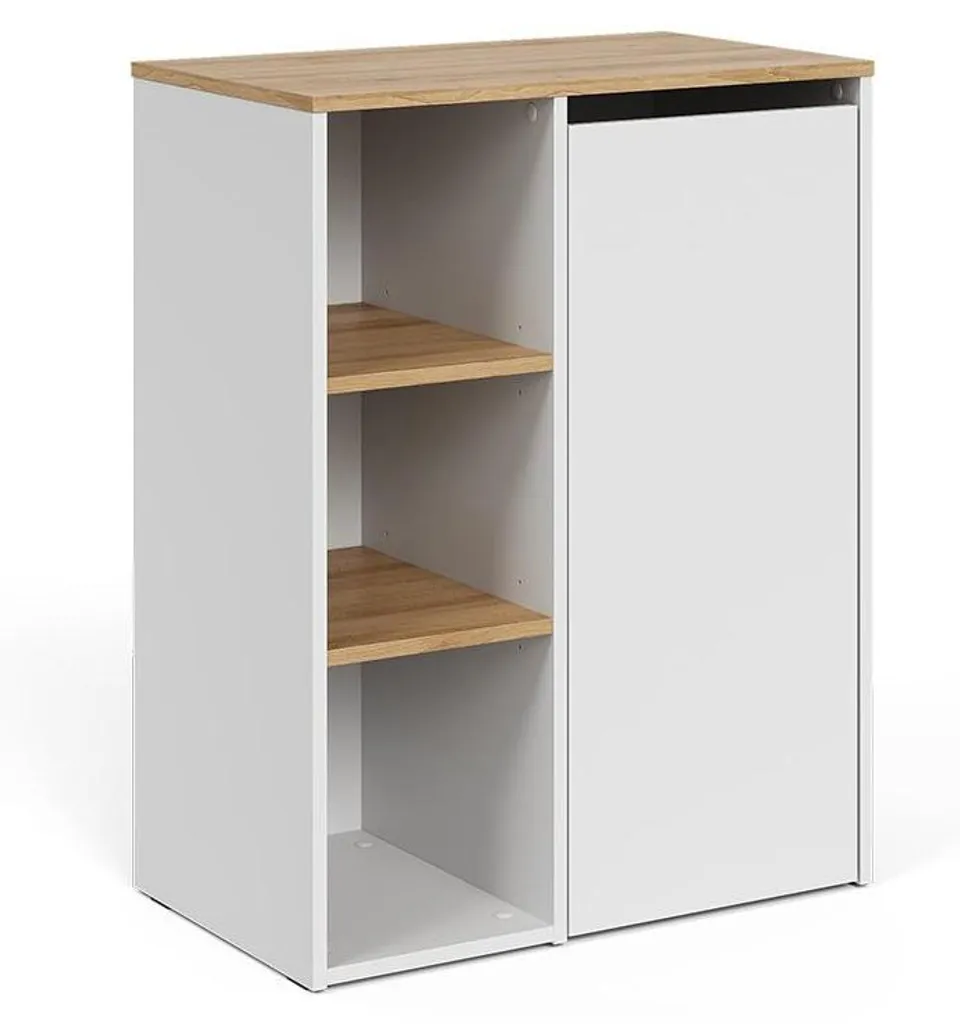 Arredo Bagno Vicco Viktor 68x88 cm Bianco/Artisan con Portabiancheria