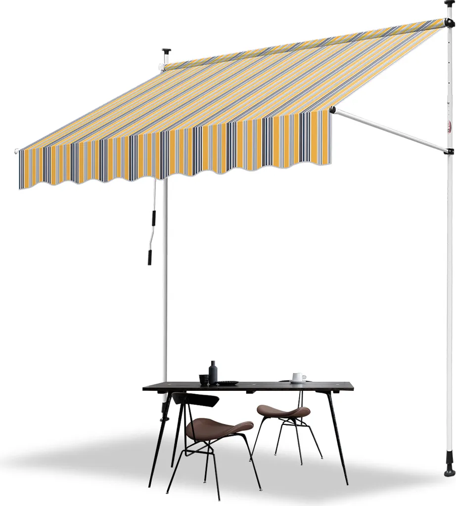 TolleTour Tenda da sole con morsetti Tenda da sole Balcone Resistente ai raggi UV Impermeabile Giallo Blu 250 cm