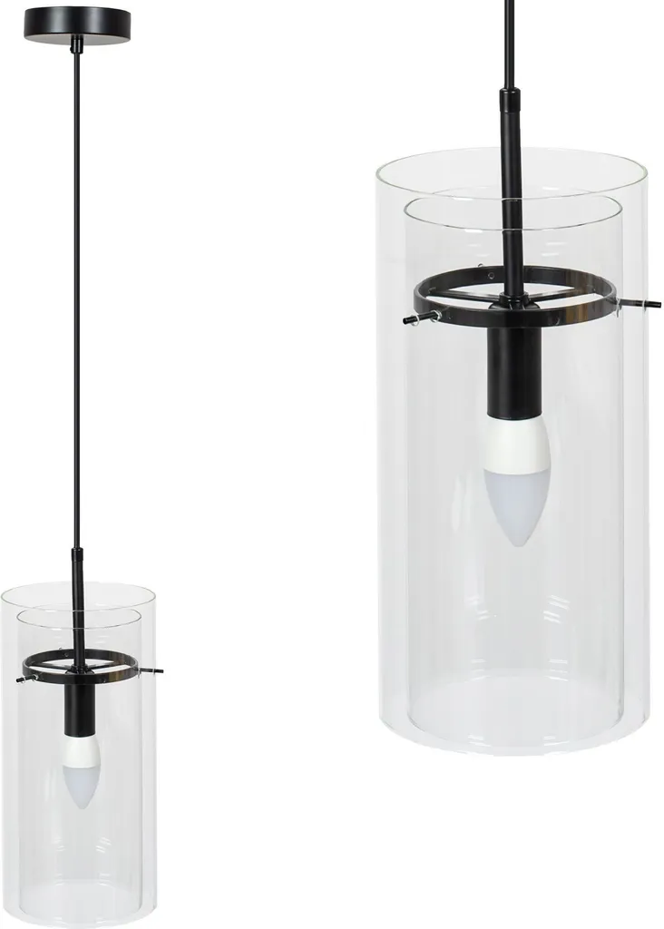 Lampada Sospensione tooLight APP1211-1CP | E14 Vetro Metallo Nero