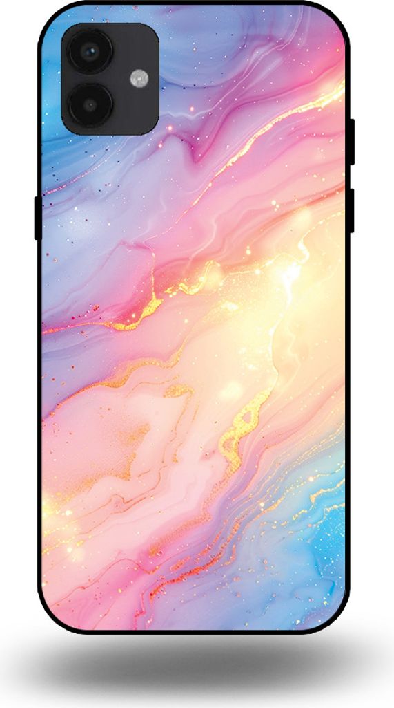 Smartphonica Telefon Fall geeignet für Samsung Galaxy A04 mit Regenbogen Glitter Marble Print - TPU Backcover Fall Regenbogen Glitter Marble Design