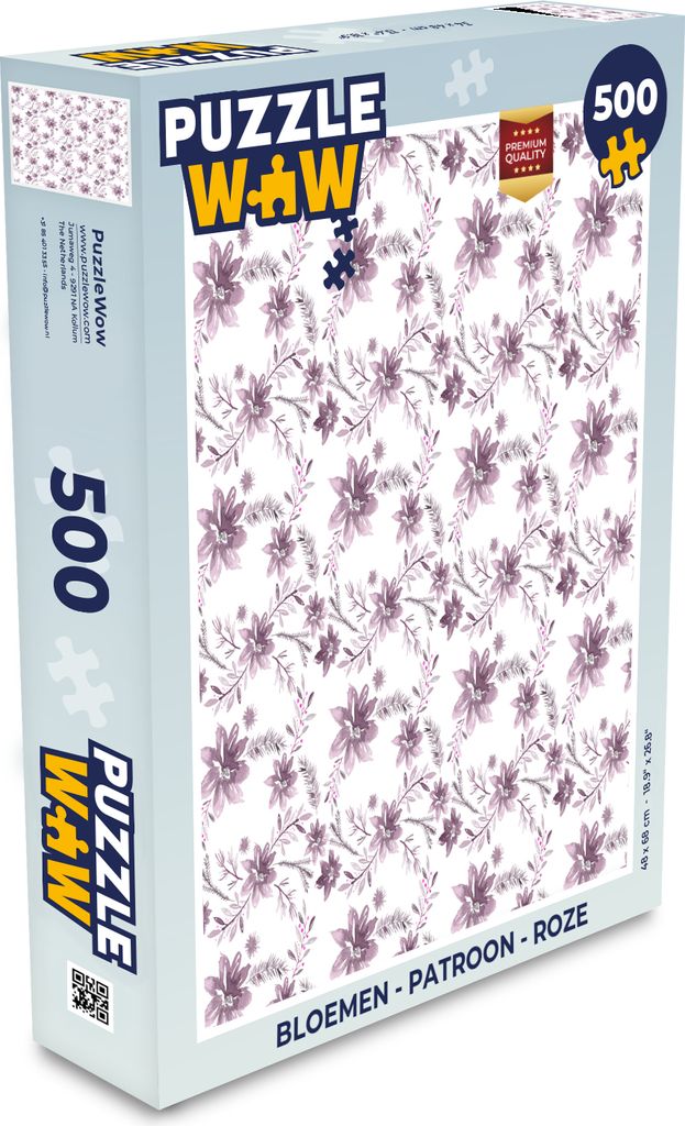 MuchoWow Puzzle 500 Teile Blumen - Muster - Rosa - Denken - Spiel - Toy