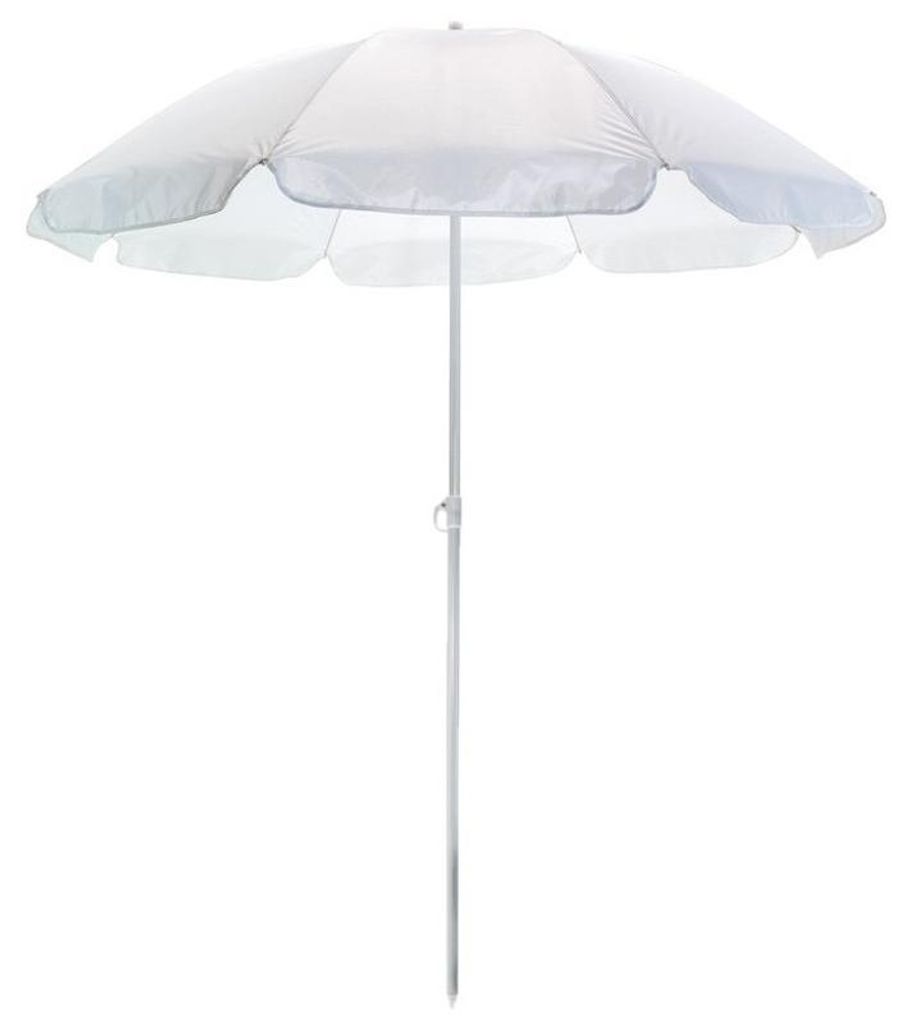 Strand-/Garten-Sonnenschirm - weis - Durchmesser 145 cm - Produktbild 