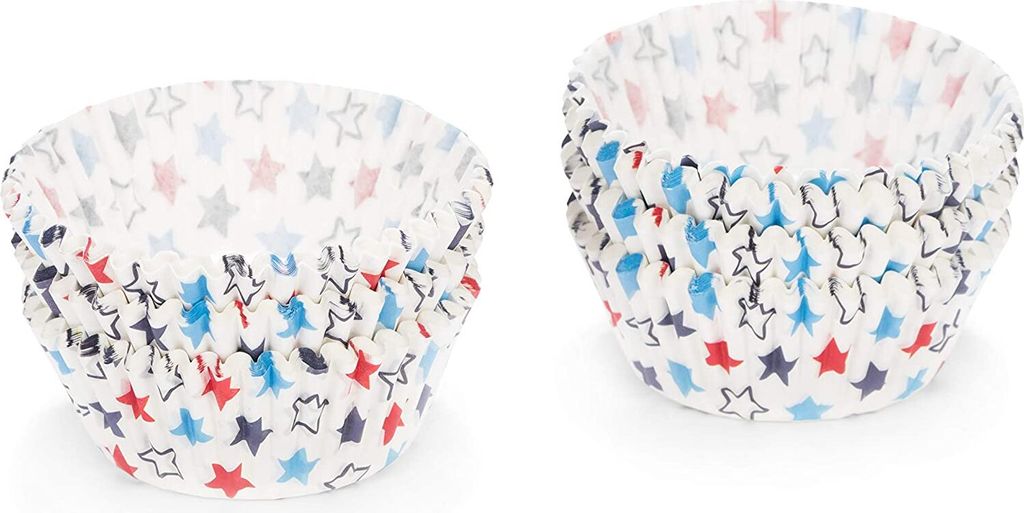 Patisse Muffinförmchen mit Sternmuster - Papierförmchen zum Kreieren von einzigartigen Muffins - 200 Stück - 01778