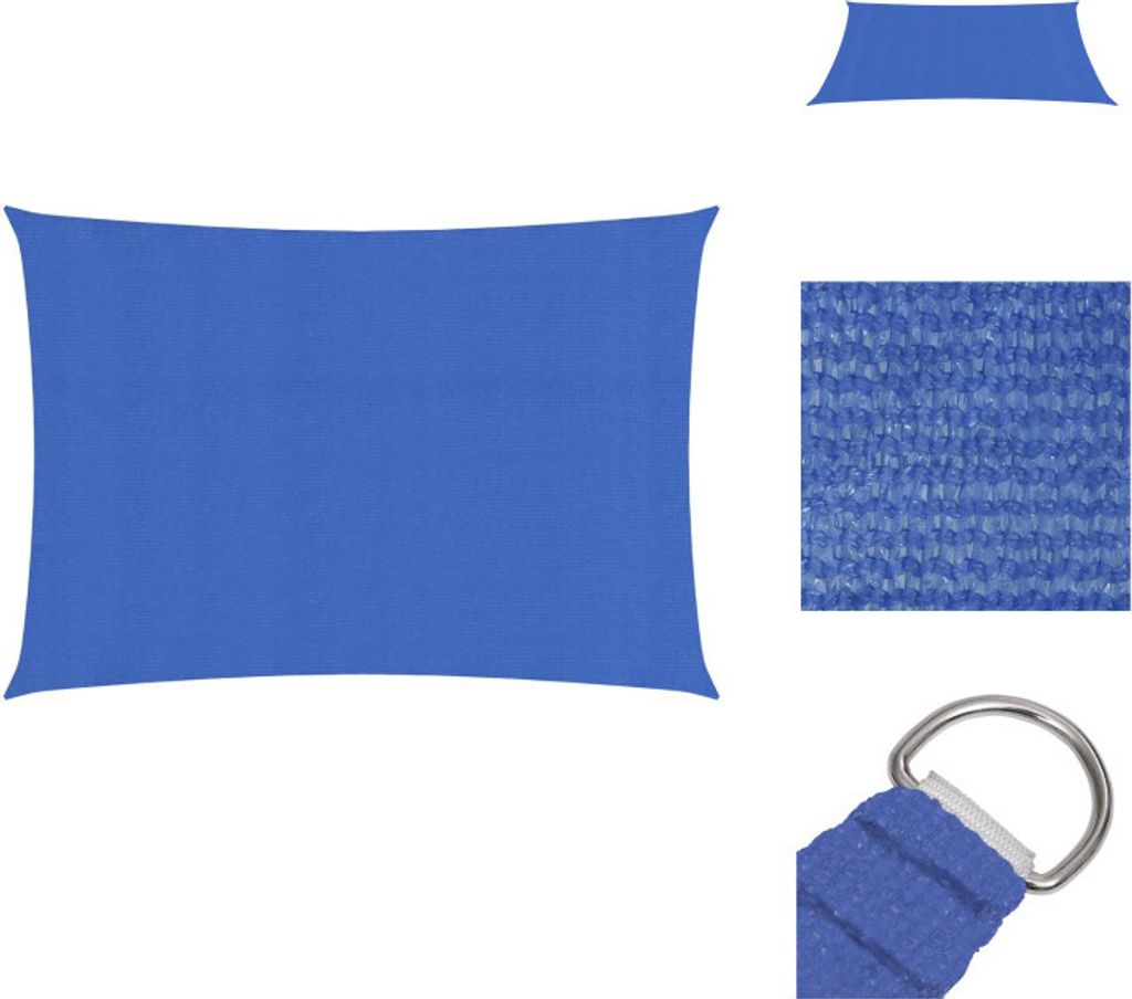 vidaXL Sonnensegel 160 g/m² Blau 2,5x4,5 m HDPE - Sonnenschirme & Sonnenschutze