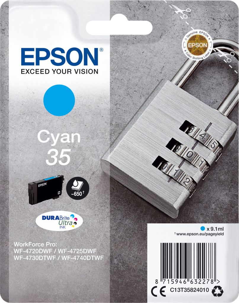 Epson 35 - 9.1 ml - Cyan - Original - Blister mit RF- / aktustischem Alarmsignal