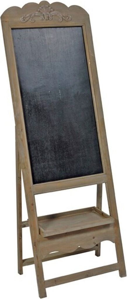 Casa Padrino Barock Gastronomie Tafel mit Ständer, Schreibtafel aus Holz, Antik-Look, braun