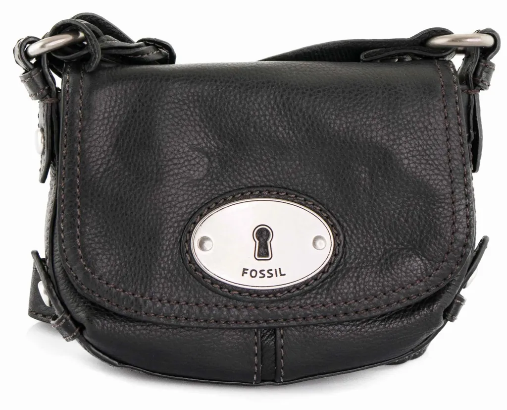 Petit sac bandoulière Fossil Maddox noir à rabat pour femme chic et actif