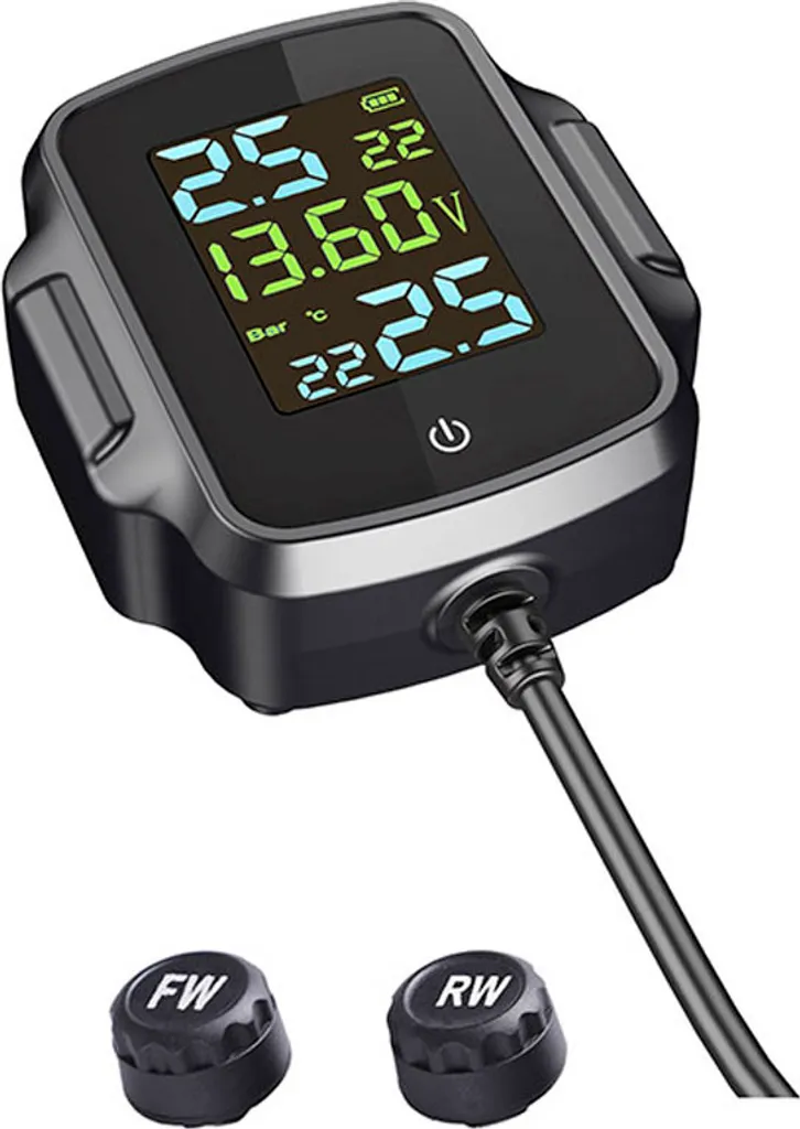 Système TPMS Moto sans fil avec 2 capteurs externes et support USB