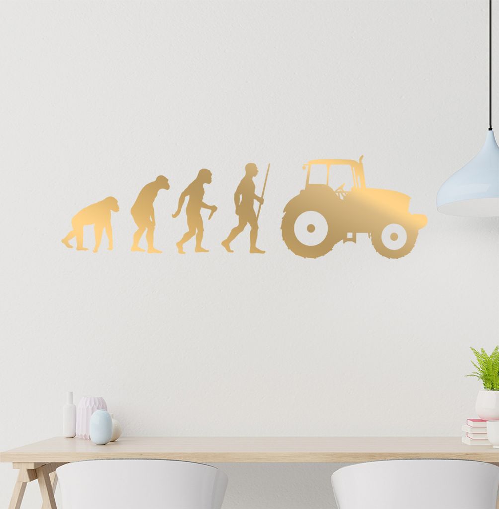 Landwirt Traktor Evolution Wandtattoo Wandaufkleber Wall Sticker - Dekoration, Küche, Wohnzimmer, Schlafzimmer, Badezimmer