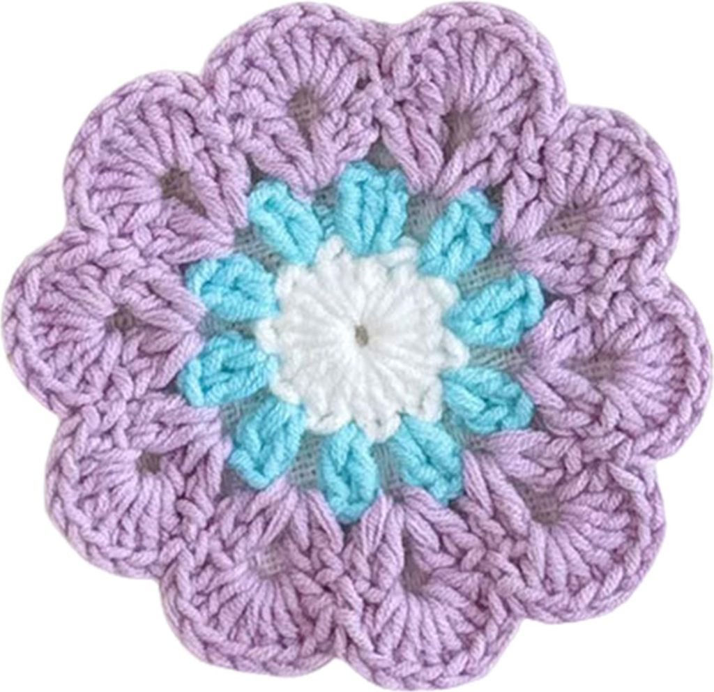 Blumen-Strickuntersetzer, Wärmedämmung, Tischset, rutschfester Untersetzer, Verbrühungsschutz, Tischsets, Küchenzubehör