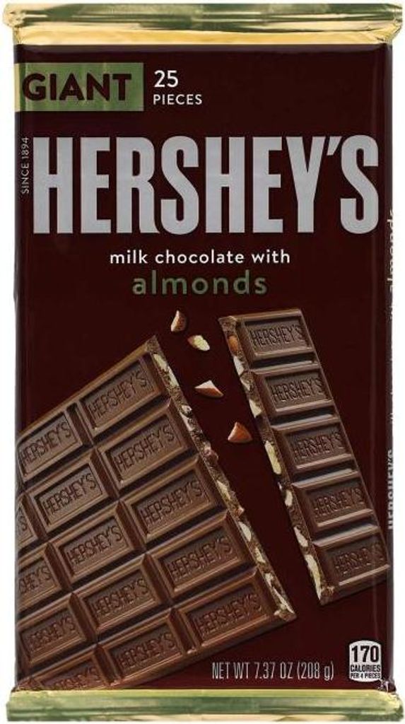 Hershey's Milk Chocolate with Almonds Giant 208g Produktbild 