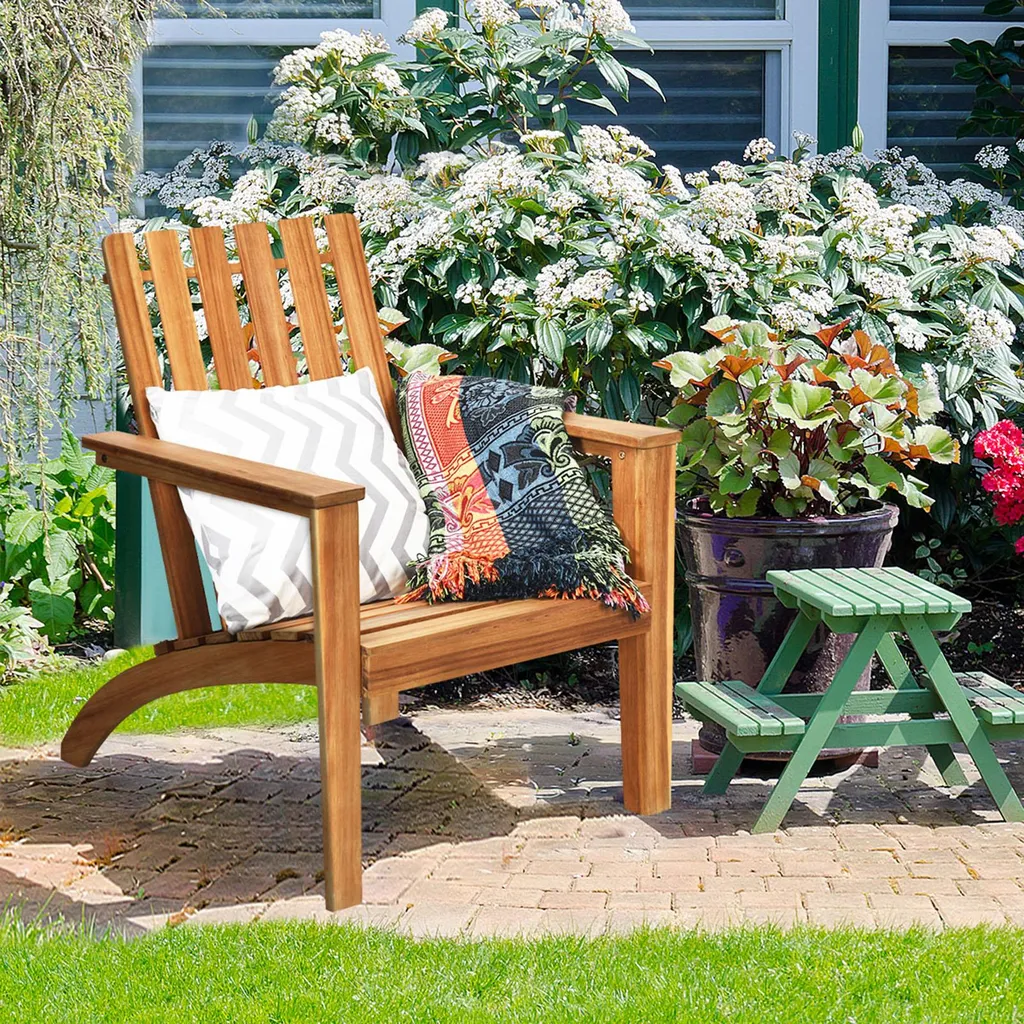 Fauteuil de terrasse pour détente extérieure en bois style Adirondack
