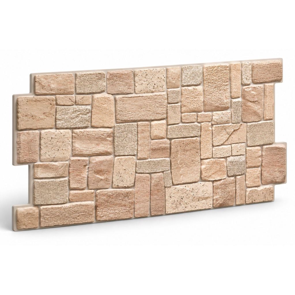 3D Wandpaneele PVC Steinoptik | Beige Muschelstein | 5 Produktbild 