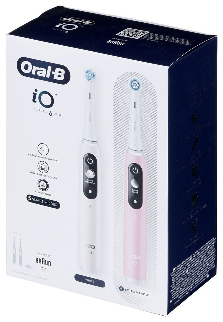 Oral-B iO Series 6 DuoPack White + Pink Elektrische Produktbild 14