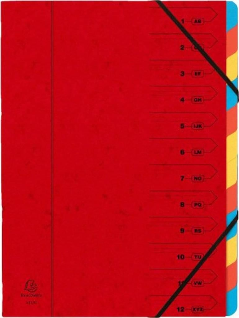 EXACOMPTA Ordnungsmappe DIN A4 Karton 12 Fächer rot