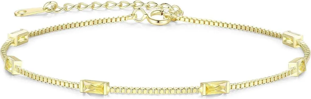 Bracelet Femme Réglable en Argent 925 Orné d'un Zirconia Double Chaîne