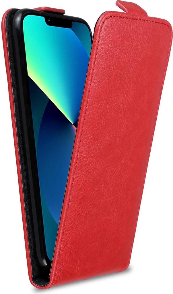 Cadorabo Hülle für Apple iPhone 13 Schutzhülle in Rot Flip Handyhülle Case Cover Etui Kunstleder