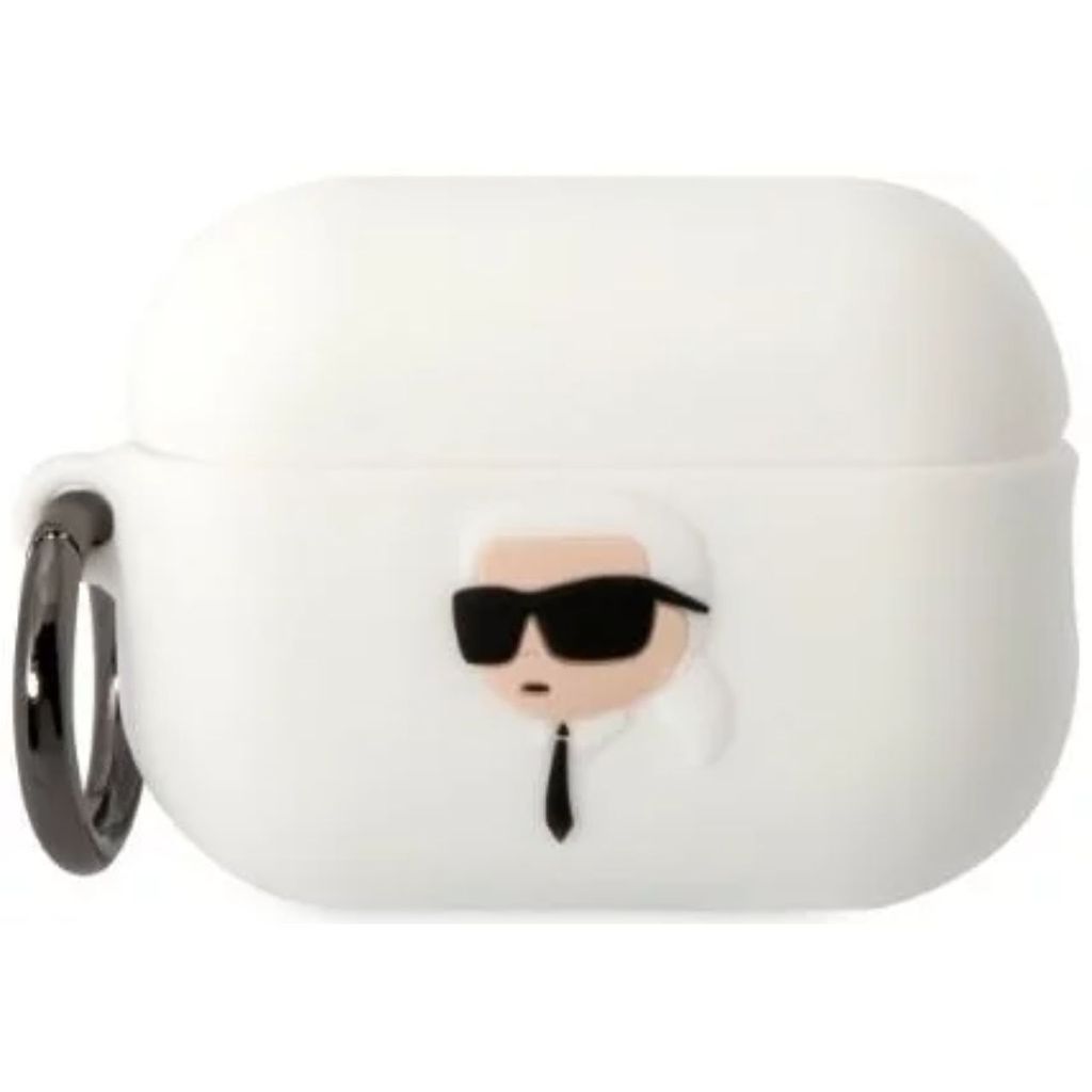 Karl Lagerfeld 3D Logo NFT Karl Head Silicone Case für AirPods Pro 2 weiß