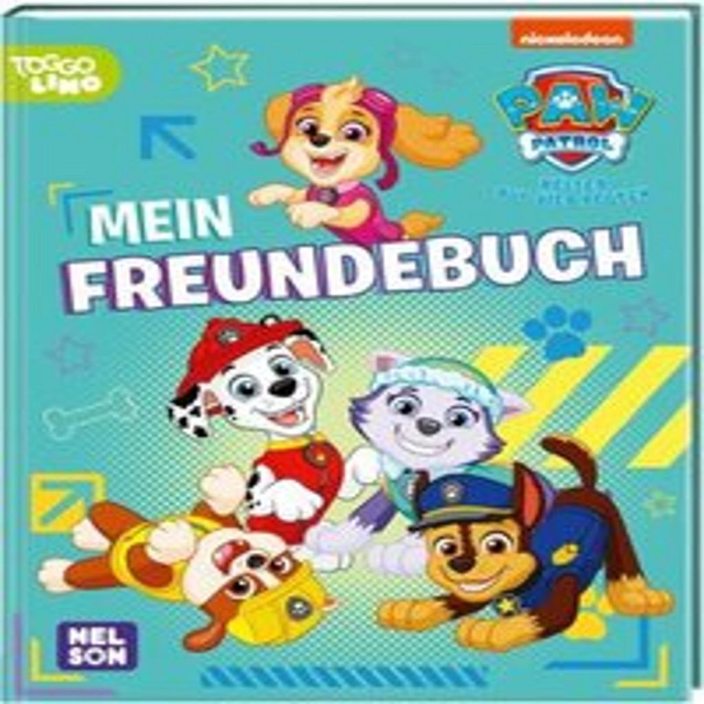 The image is a cover of a children's book featuring characters from Paw Patrol.