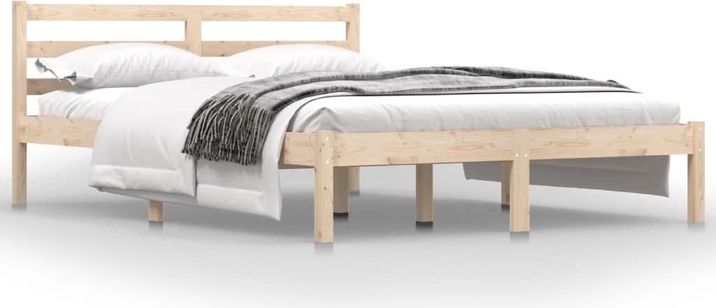 vidaXL Massivholzbett Kiefer 135x190 cm