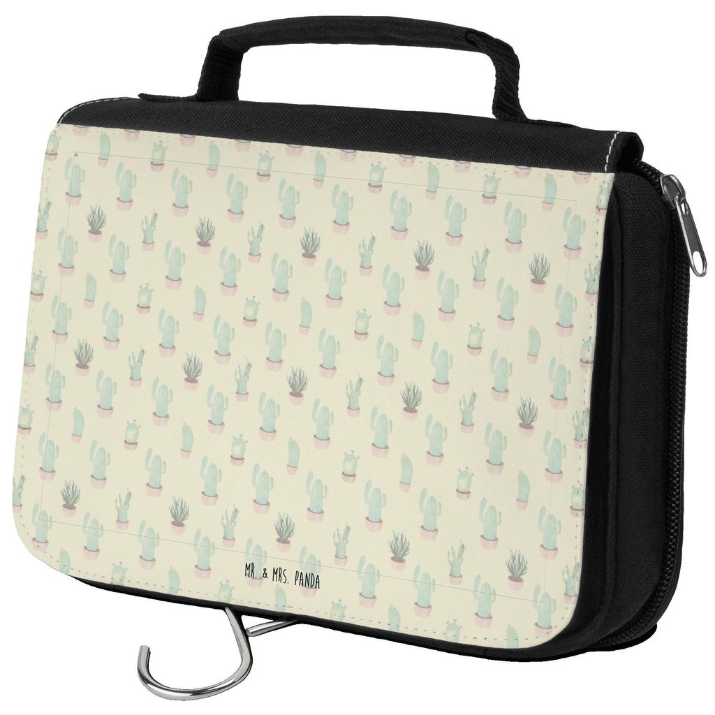 Mr. & Mrs. Panda beautycase Alpaka Blume - Kaktus Grün - Geschenk, Lama, Waschbeutel, Spruch, Necessaire, badtasche, kosmetiktäschchen, Kosmetikt...