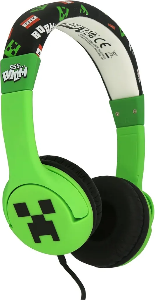 Casque audio enfant Minecraft Creeper supra-auriculaire filaire vert