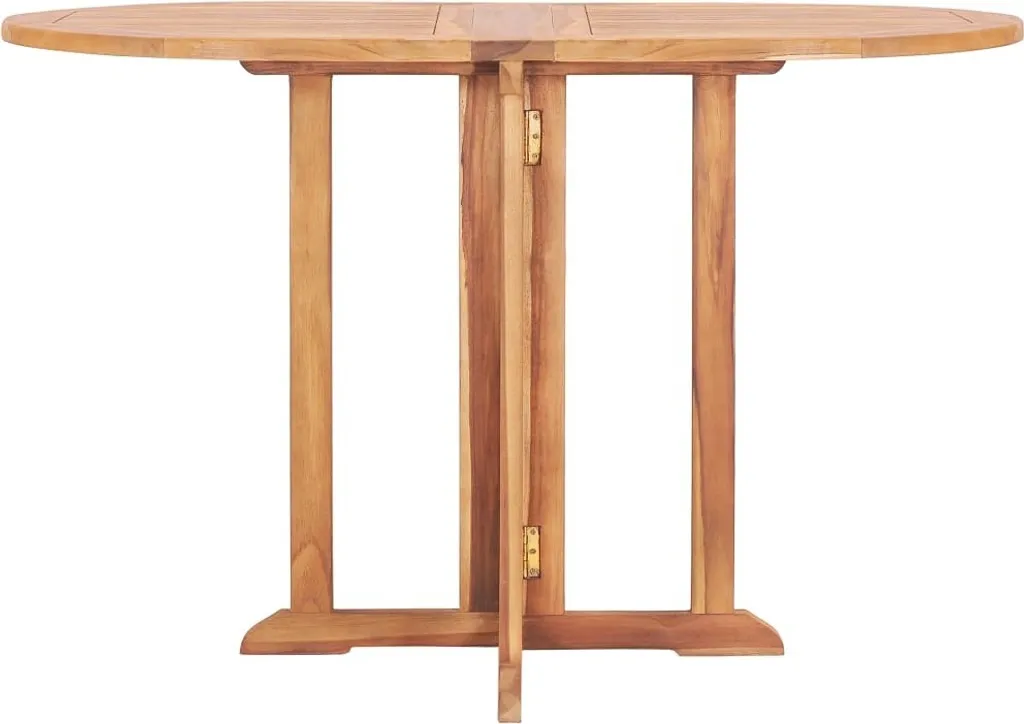 Table extérieure robuste 120 cm teck massif : la solution anti-pluie - 3