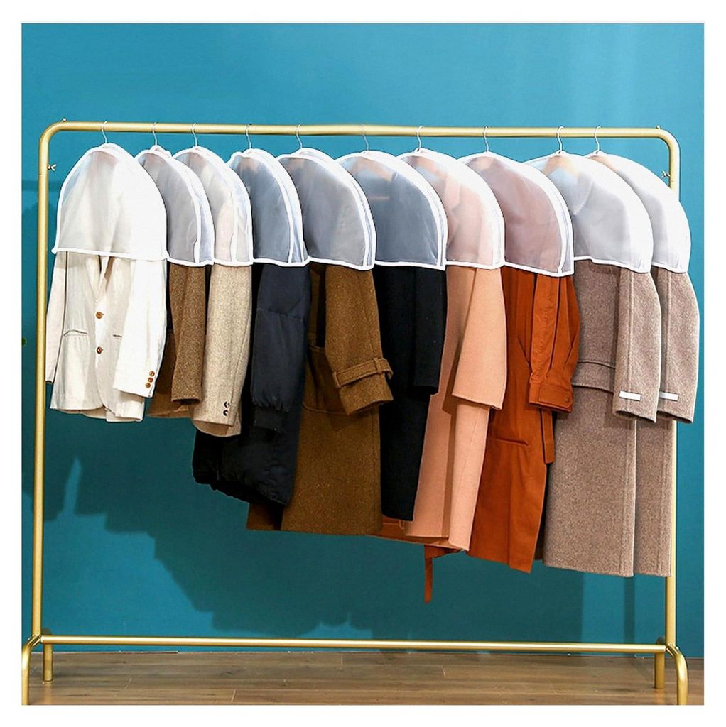 Kleiderschutzhülle 28 x 60 cm, 10 Stück Kurz-Kleiderhüllen, PEVA Kleiderhüllen für Smokings, Blazer und Hemden