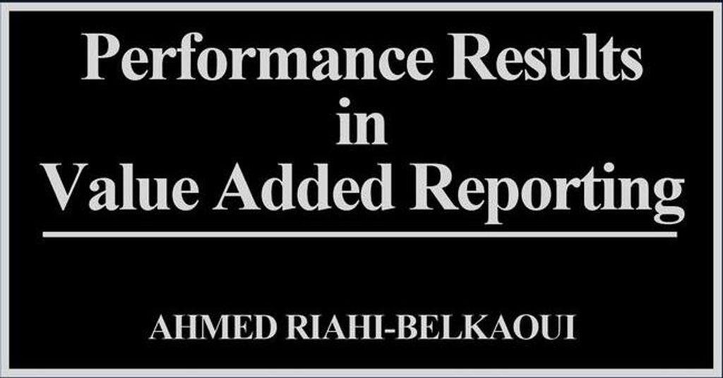 Performance Results in Value Added Reporting