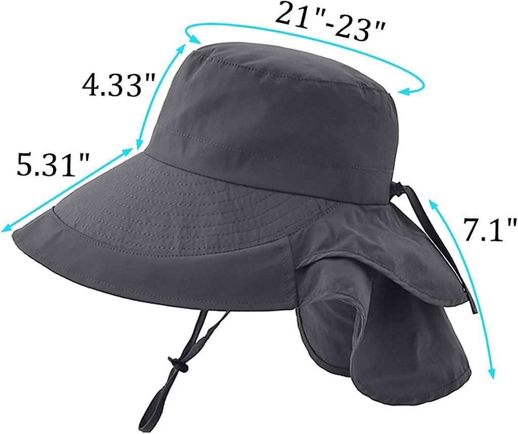 Sonnenhut Damen mit Nackenschutz-UV Schutz Breite Krempe Produktbild 3