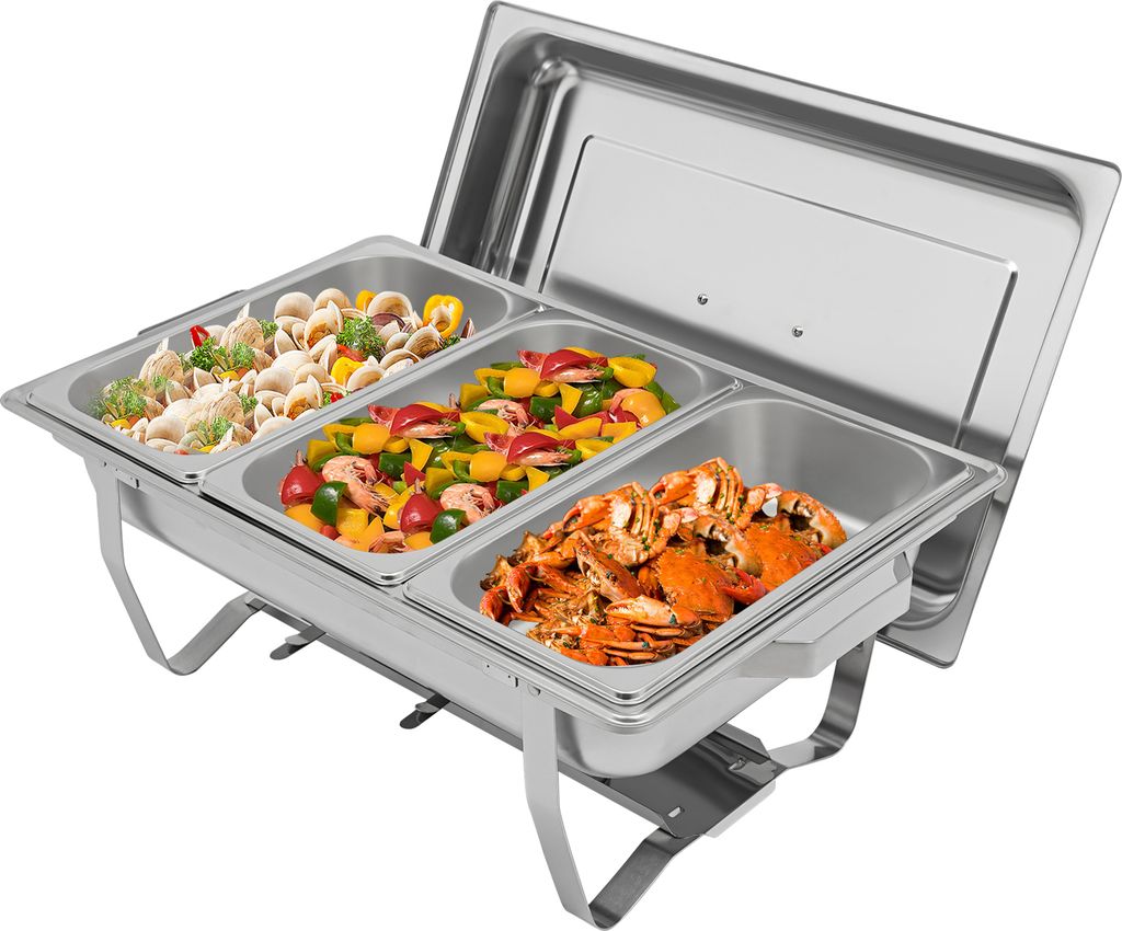 Speisenwärmer 8L Chafing-Dish Warmhaltebehälter Edelstahl Wärmebehälter
