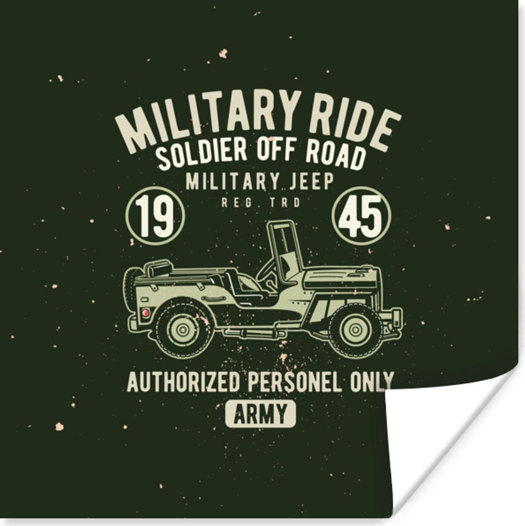 MuchoWow Poster Mancave - Auto - Jeep - Oldtimer 50x50 cm - Wohnzimmerdekoration