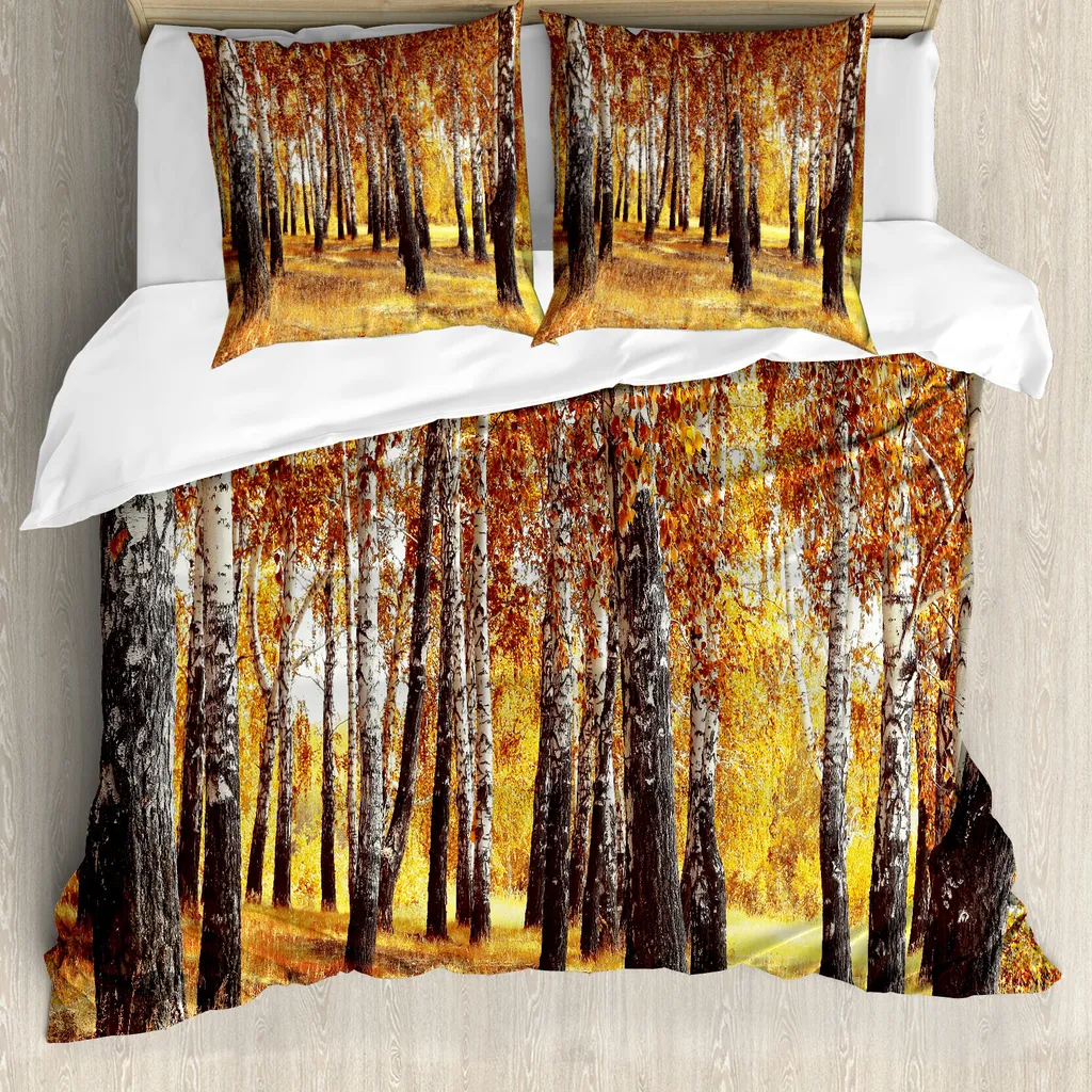 ABAKUHAUS Copripiumino Wald Foglie Autunnali 155x220 - Anti-Allergia