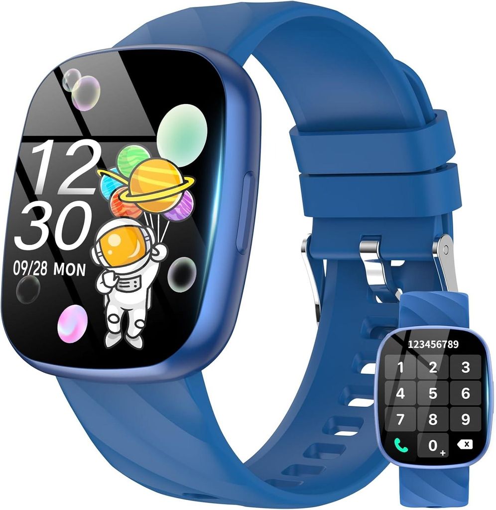 Smartwatch Kinder, 1.83 HD Voll Touchscreen mit 100+ Sportmodi, 24/7 Puls, Schlafmonitor, Wecker, IP68 Wasserdicht für Jungen Mädche Teenager 10...