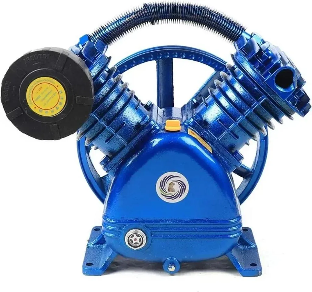 Tête de pompe double cylindre bleu : finissez-en avec le gonflage lent