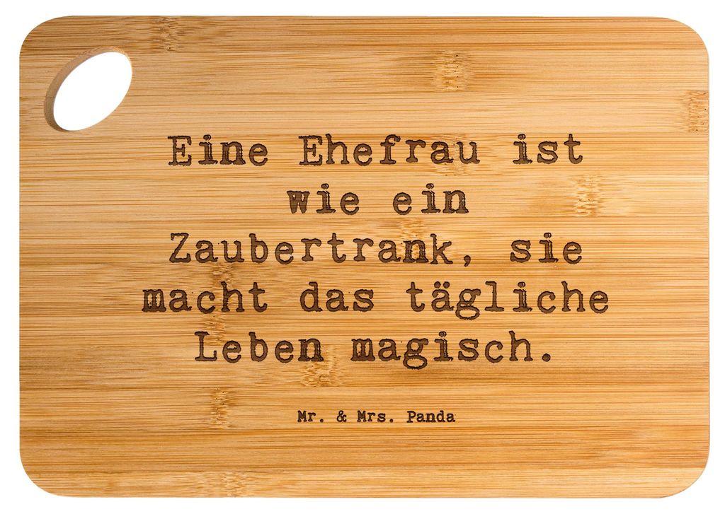 Mr. & Mrs. Panda Brett Spruch Magische Ehefrau - Transparent - Geschenk, Schneidebrett, Geschenke, Magie, Freude, vesperbrett, Holzbrett, für, Fr...