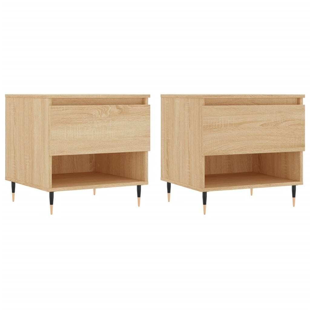 vidaXL Couchtische 2 Stk. Sonoma-Eiche 50x46x50 cm Holzwerkstoff