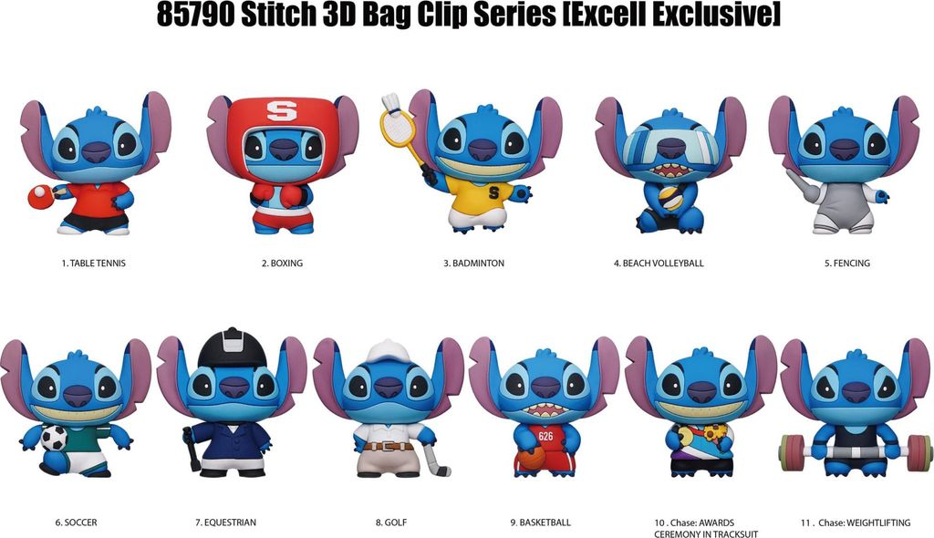 Lilo & Stitch 3D PVC-Taschenanhänger Series 1 Sport Display (24)