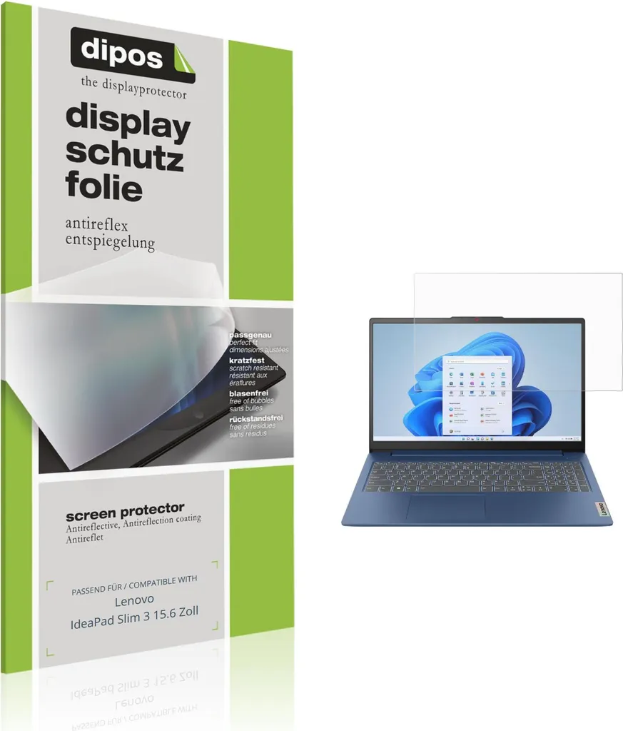 2x Pellicola Protettiva Lenovo IdeaPad Slim 3 15.6 | Antiriflesso dipos