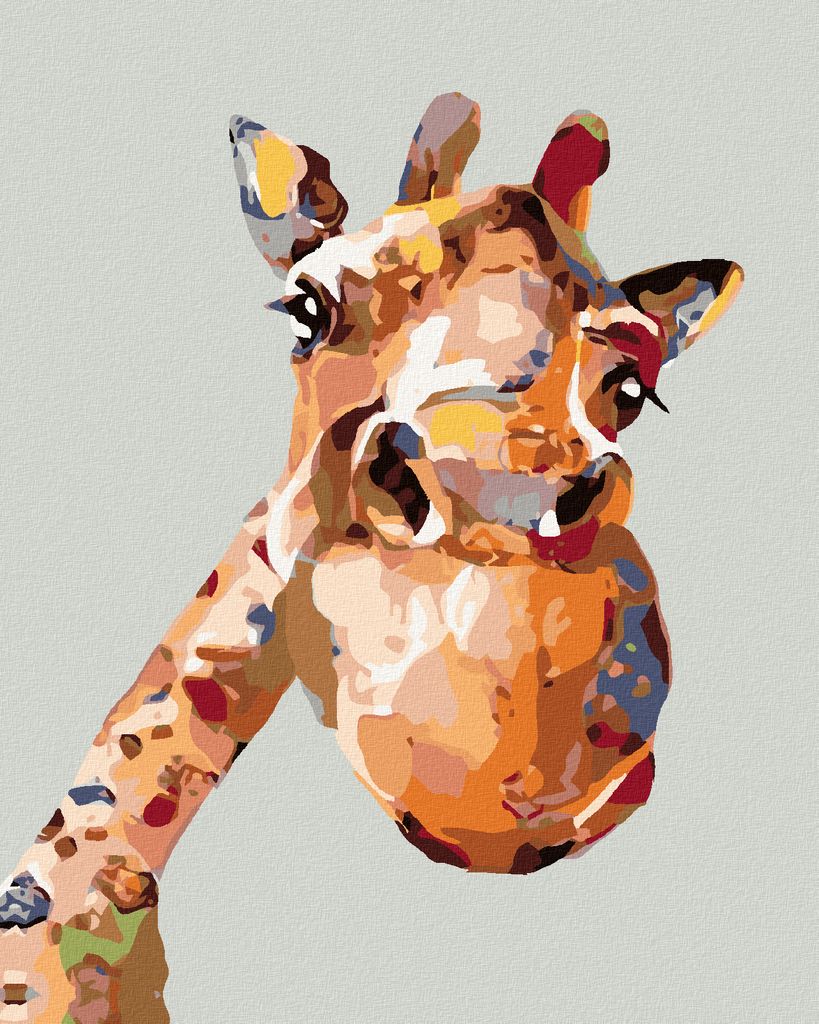 Zuty - Malen nach Zahlen - GEMALTE GIRAFFE, 40x50 cm, mit Keilrahmen (bereits gespannt)