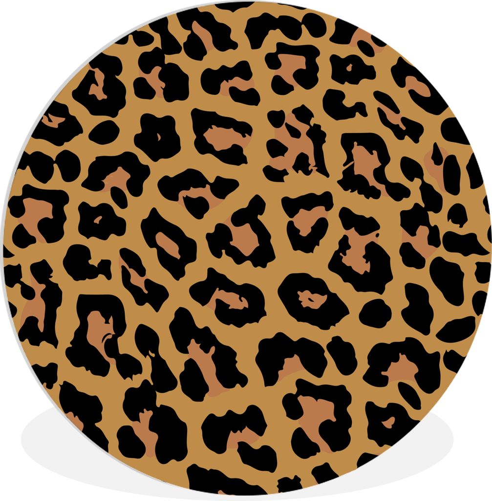 MuchoWow Rundes Wandbild - Runde Bilder Panther Druck - Tiere - Braun Ø 30 cm Kreis Wanddekoration Kunststoff - Wandkreis - Wandschmuck - Schlaf...