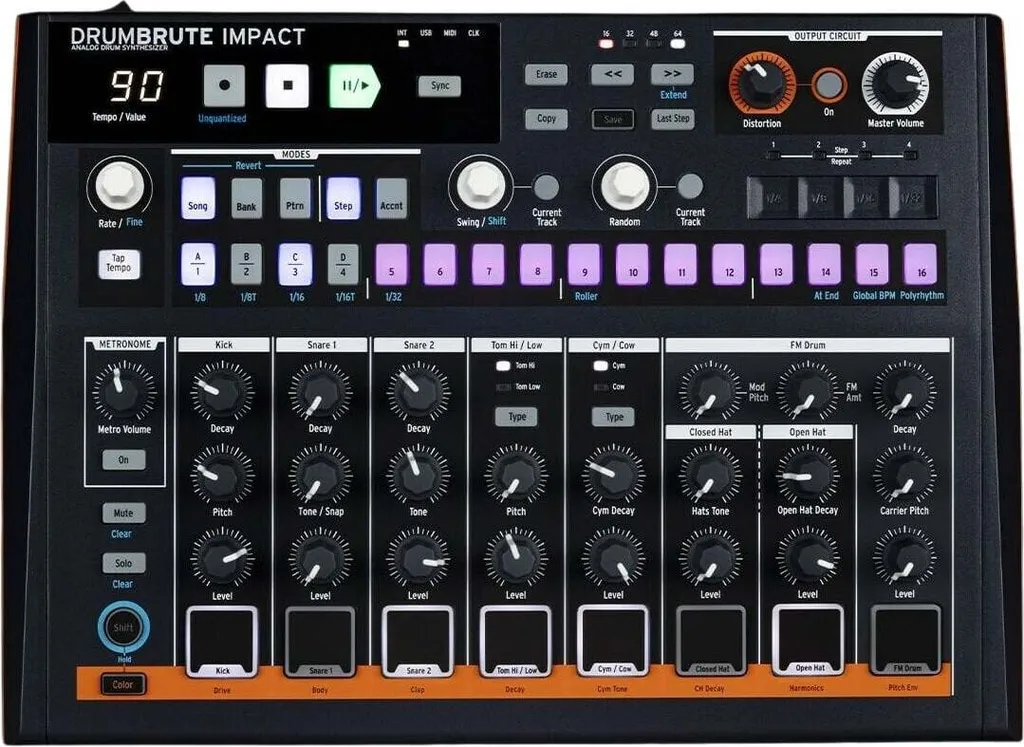 Boîte à Rythmes Analogique DrumBrute Impact avec Séquenceur de 64 Pas