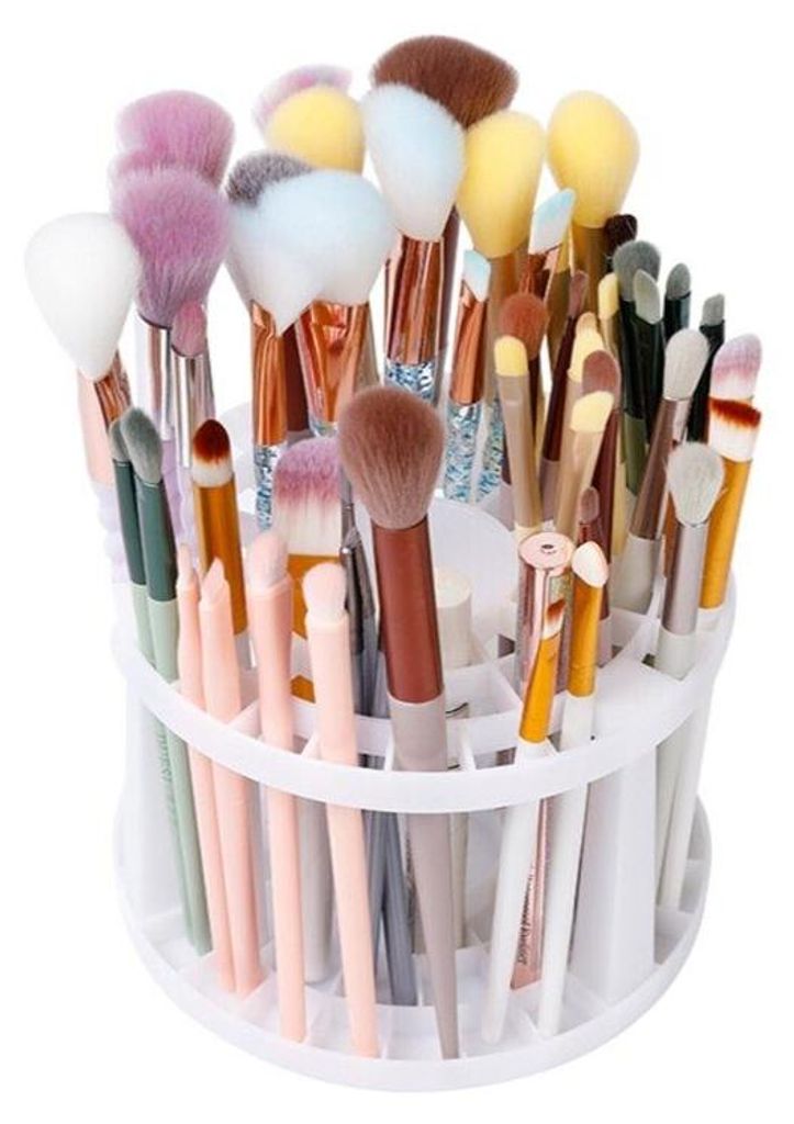 UNIQ Makeup Pinsel Organizer - Weißer Pinselhalter für 49 Pinsel