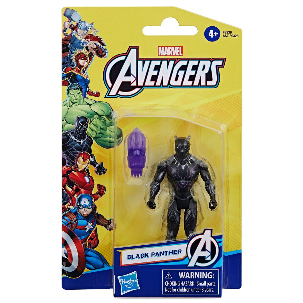 A packaged Marvel Avengers Black Panther action figure with accessories.