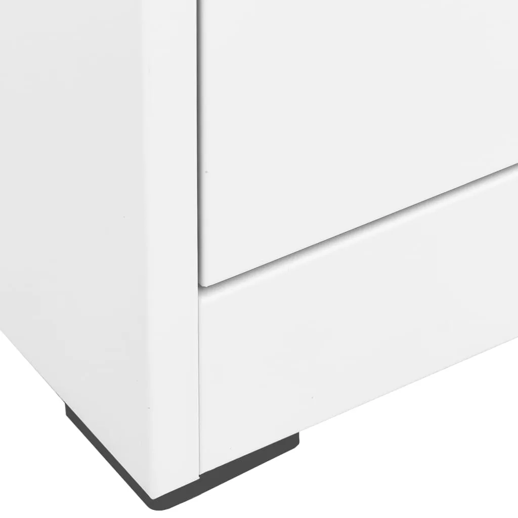 Classeur de bureau vertical en acier blanc avec 4 tiroirs sécurisés
