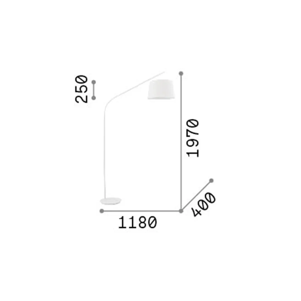 Lampadaire Daddy Métal Blanc E27 : Solution Éclairage Gain de Place - 2
