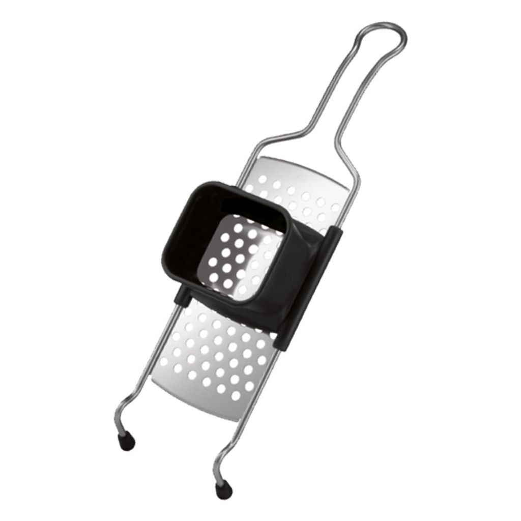 A kitchen utensil for making spätzle, shown against a white background.
