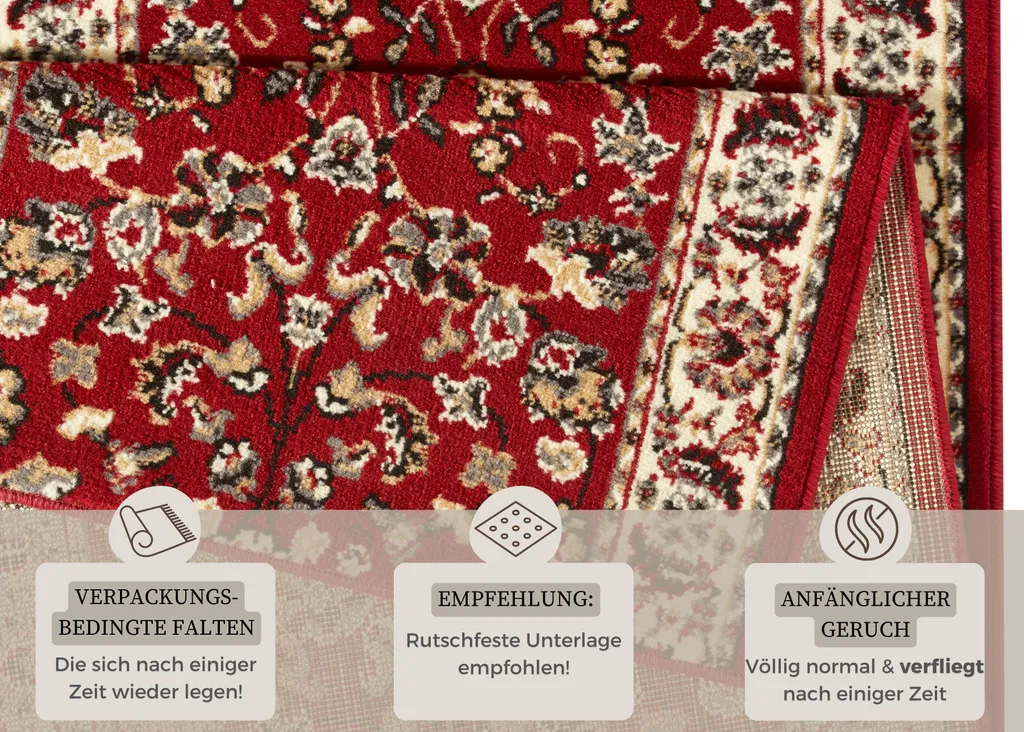 Chemin de table rouge pour décoration festive Hanse Home Basic Vintage - 4